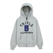 Pleasures Men 555 Applique Zip Up Hoodie Heather Grey