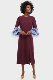 Oxblood Feather Eleanor Dress