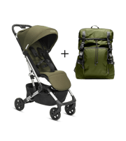 Compact Stroller and Parent Backpack Bundle, Olive
