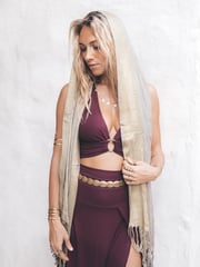 The Priestess Scarf - Grey/Gold