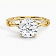 18K Yellow Gold Alya Twist Solitaire Ring