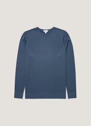 Men's Extra-Fine Merino Crew Neck in Slate Blue