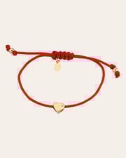 14k Gold Heart with Diamond Fortune Anklet