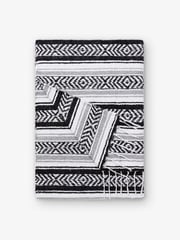 Gray Noir Traditional Mexican Blanket