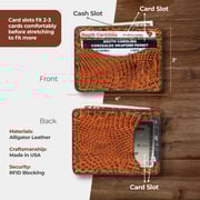 Alligator Skin Card Holder Wallet