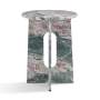 Romi Modern Round Marble Side Table with Crossed Legs