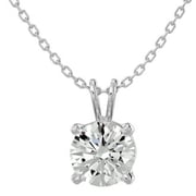 1 Carat Moissanite Necklace in Solid 14K White Gold