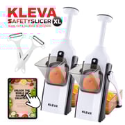 Kleva Safety Slicer™️ One-Push XL Vegetable Slicer 2 Pack + BONUS Peelers + Cooking E-Book