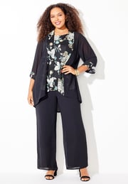 Lightweight Embroidered Sequin Pant Set