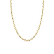 14k Gold Small Puffed Mariner Chain Necklace
