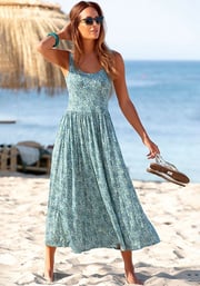 PRINTED SCOOP NECK DRESS