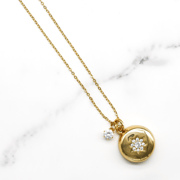 Embedded Star Necklace w/ CZ Stone - Sterling Silver