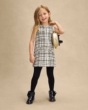 Girls Ribbed Peter Pan Top - Little Essentials - Cream