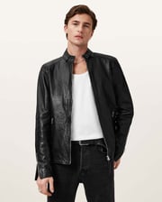 Cora Leather Snap Back Collar Jacket