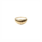 14k Gold Ribbed Dome Ring