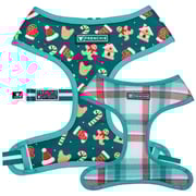 Frenchie Duo Reversible Harness - Gingerbread- Green