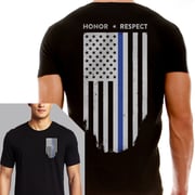 Men's T-Shirt - Thin Blue Line Flag - Honor & Respect