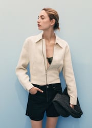Denim shorts with frayed hem - Women | MANGO USA