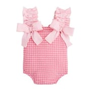 Girls&#039; Crinkle Check Swimsuit