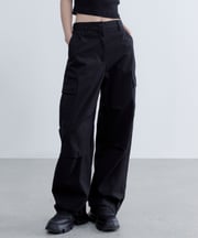 Women's Wide Cargo Pants [Black]