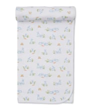 Baby Bunny Patch Blue Blanket