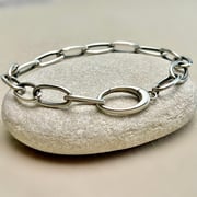 Sterling Silver Push Clasp Charm Bracelet