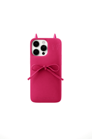 The Soap Case® - Delicate Bow in Neon Pink Suede