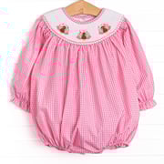 Gobble Gobble Smocked Bubble, Pink