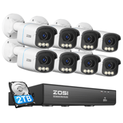 C186A 5MP True Color Night Security System + 4K 8CH PoE NVR + 2TB Hard Drive