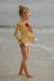 Red Rose Rash Guard Swim Set