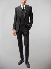 Black Pinstripe Three Piece Suit