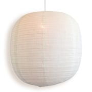 Oblong Shaped Linen Fabric Lantern Lampshade, Handcrafted, Durable, White Beige (16"W x 16"H)