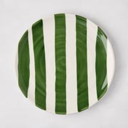 Green Striped Spiral Salad Plate