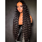 Crimp Wavy Ready To Go Glueless 6x8 Pre Cut Lace Pre Bleached Tiny Lace Knots Drawstring Wig