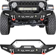 OEDRO Front Bumper Compatible with 2018-2025 Jeep Wrangler JL/JLU,20-25 Gladiator,Rock Crawler Bumper with Winch Plate Mounting & 4 x LED Lights
