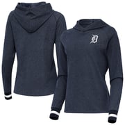 Women's Detroit Tigers Antigua Heather Navy Trek Pullover Hoodie