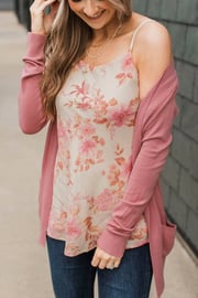Sunshine In My Heart Floral Tank Top- Ivory & Peach