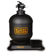 BLACK+DECKER 24" Sand Filter Tank With 1.5" 6 Way Valve and Full Base and Hoses for Above Ground Swimming Pools