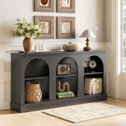 63" Console Table, Farmhouse Entryway Table with 3 Tier Storage