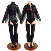 Rodeo Collar Romper and Bootcut Chaps Set with Fringe