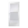 EMCO 100 Series Plus 36 in. x 80 in. White Universal High-View Self-Storing Aluminum Storm Door with White Hardware 29945