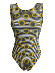 Sunflower Stripes Leotard - Foxy's Gymnastics & Dance Leo - Made in USA
