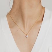 Adjustable Milano Twist Chain + Brilliant CZ Pendant Set in Gold Overlay