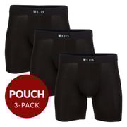 Sweat Proof Men's Boxer Briefs with Pouch - Black 3pk
