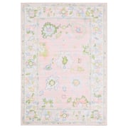 Addison Pink and Green Indoor Area Rug – Machine Washable, Elegant Oushak Design for High-Traffic Spaces