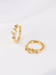 Aurora Rainbow & Gold 9mm Huggie Earrings