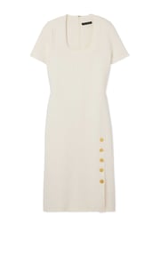 Buttoned Rib Knit Dress