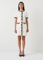 Charlie Ivory Italian Recycled Cotton-Blend Tweed Dress