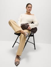 Cotton Rich Straight Leg Trousers