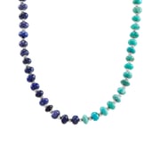 Constant Changes Bead Necklace, Teal Turquoise and Blue Lapis (4-4.5mm)